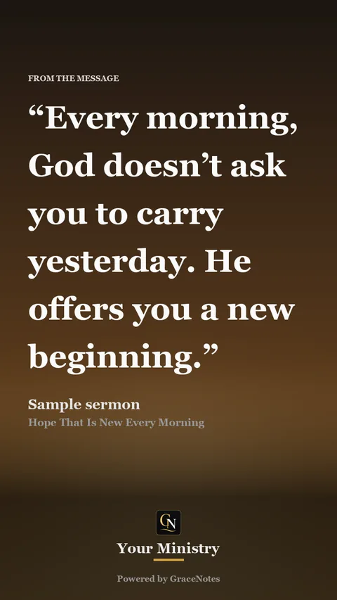 A share card from the same sermon, with a quote and the ministry’s name.